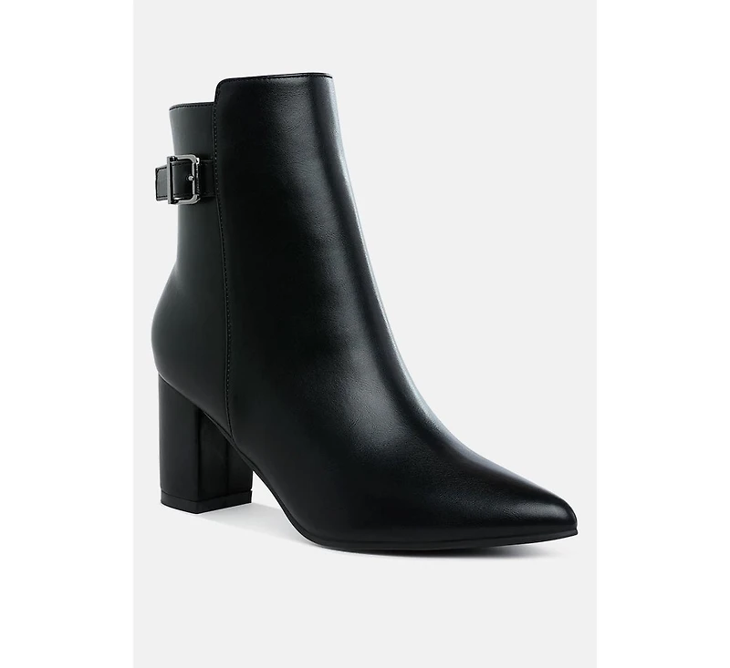 Conchos Belt Detail Block Heel Boots