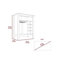 Depot E-shop Mojito Bar Cabinet, Six Built-in Wine Rack, One Open Drawer, Shelf