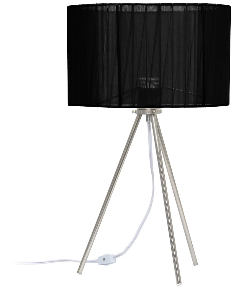 Creekwood Home 19.69" Contemporary Brushed Nickel Pedestal Table Lamp