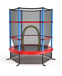 Gymax 55'' Recreational Trampoline for Kids Toddler w/ Enclosure Net