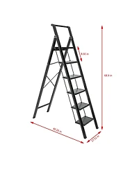 Flynama 5 Step Stool Folding Step Stool with Handrails, Sturdy Step Stool for Adult, Gorilla Ladders 500LBS Capacity Sturdy& Portable Ladder for Home