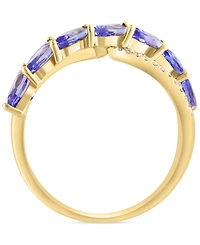 Effy Tanzanite (1-3/8 ct. t.w.) & Diamond (1/6 ct. t.w.) Ring in 14k Yellow Gold