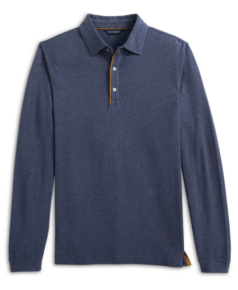Scott Barber Men's Cotton/Wool Pique Polo