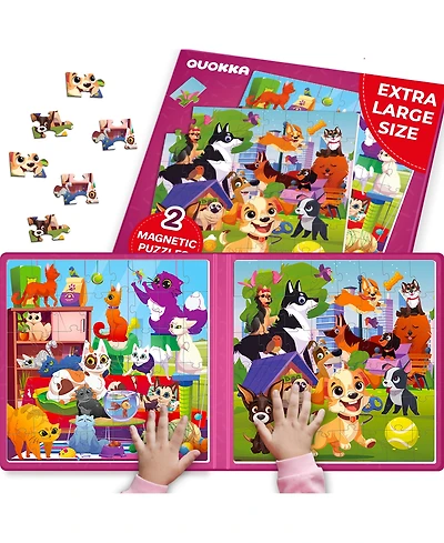 Quokka 2x48 Magnetic Travel Puzzles for Kids Ages 4-6 - Road Trip Activities