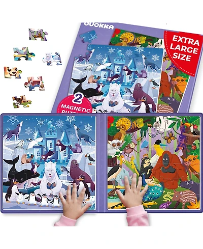 Quokka 2x48 Magnetic Travel Puzzles for Kids Ages 4-6 - Road Trip Activities