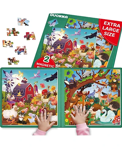Quokka 2x48 Magnetic Travel Puzzles for Kids Ages 4-6 - Road Trip Activities