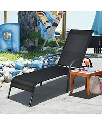 Inolait Adjustable Patio Chaise Folding Lounge Chair with Backrest