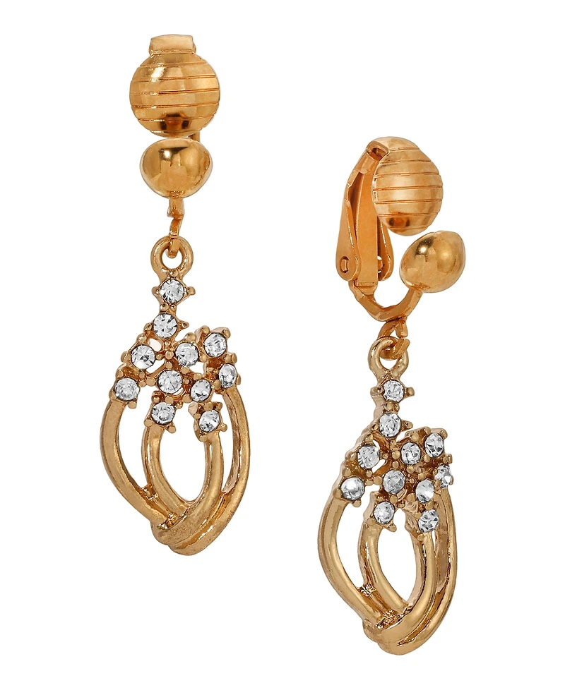 2028 Crystal Vintage Drop Clip Earrings