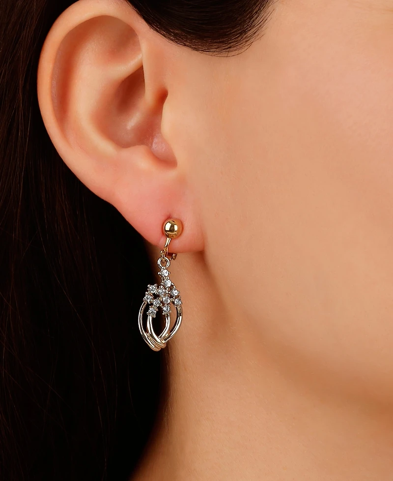2028 Crystal Vintage Drop Clip Earrings