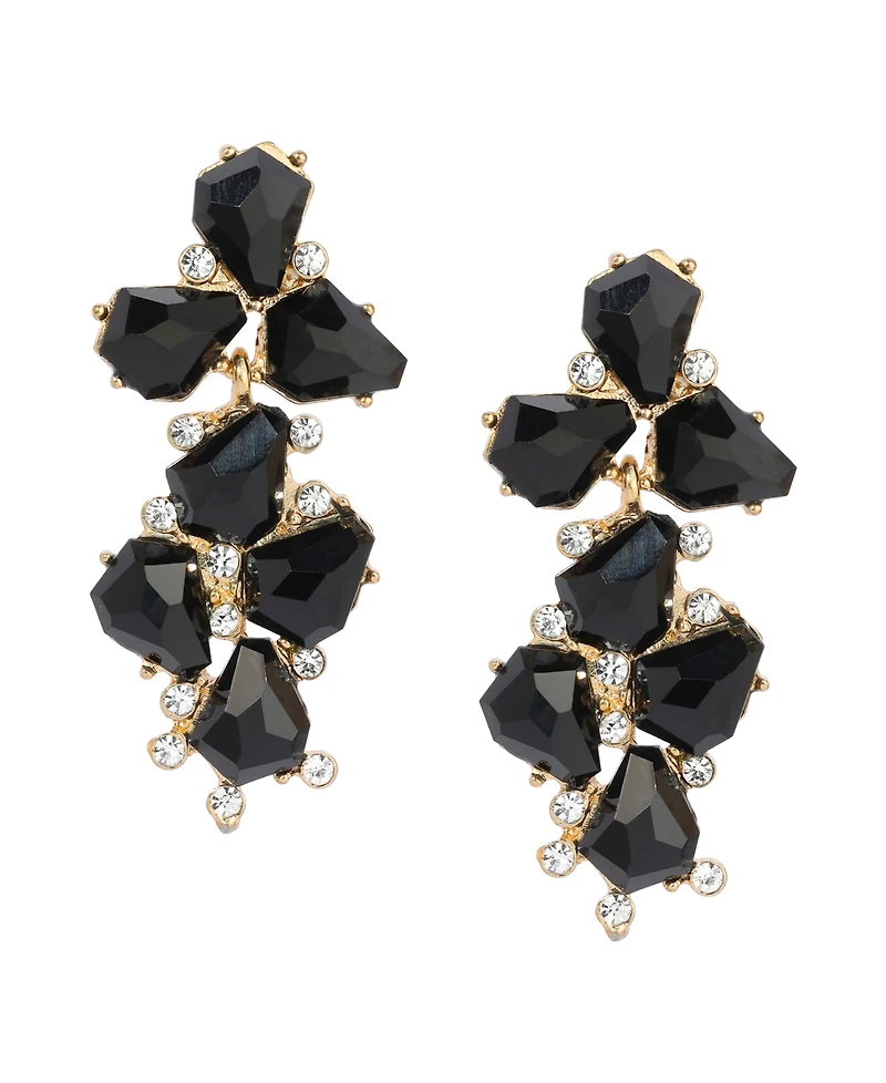 2028 Epoxy Multi Shape Stone Linear Earrings