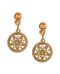 2028 Crystal Round Drop Clip Earrings