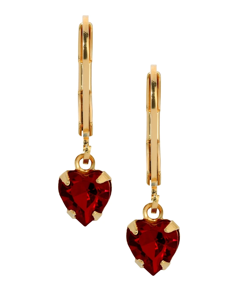 2028 Crystal Heart Drop Earrings