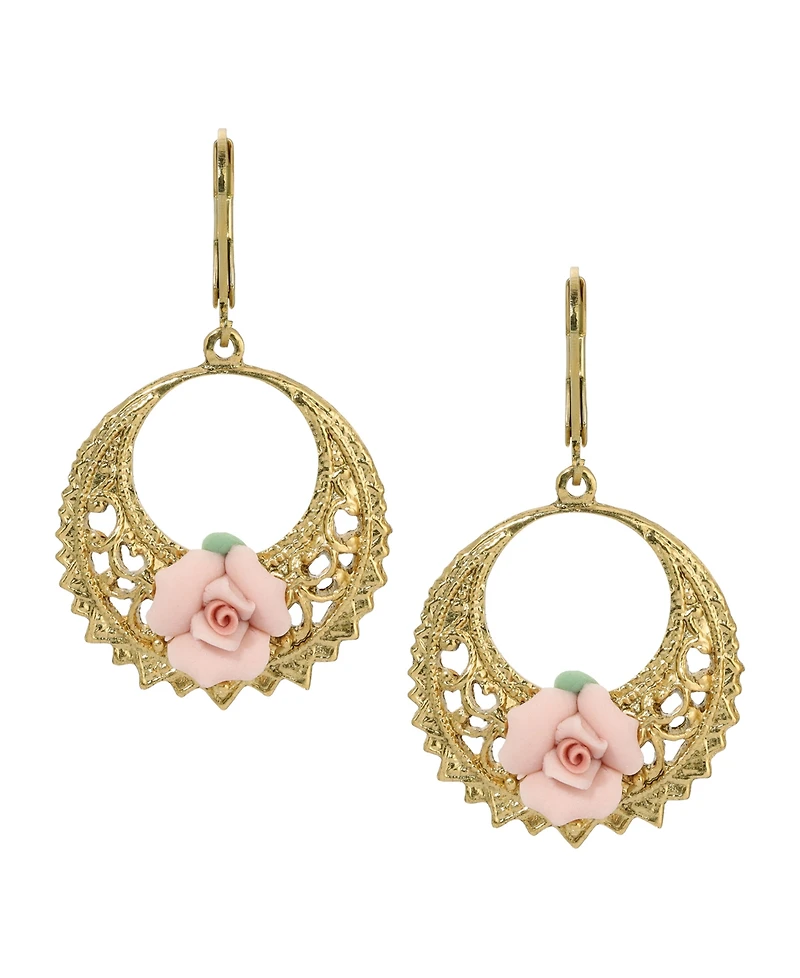 2028 Porcelain Front Facing Hoop Earrings