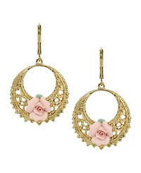 2028 Porcelain Front Facing Hoop Earrings