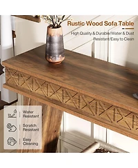Tribesigns Farmhouse Entryway Table, 70.87-Inch Console Table with Storage, Wood Sofa Table Behind The Couch, Industrial Hallway Accent Table