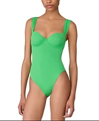 Kate Spade Women's Shirred Strap One-Piece Swimsuit