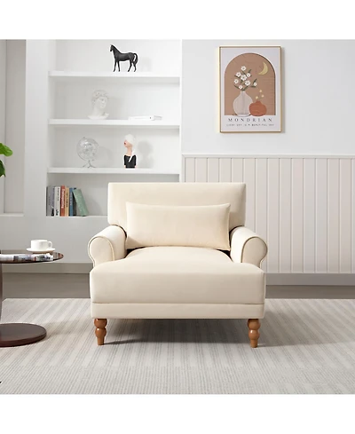 Streamdale Furniture Mirod Elegant Circular Armrests, Ergonomic Lumbar Support, Vintage Roman Column Legs, Luxurious Large Size, Enhances Living Room