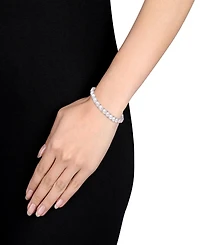 3-Pc. Set Cultured Freshwater Pearl (6-7-1/2mm) Beaded Strand Necklace (17"), Stretch Bracelet & Stud Earrings in Sterling Silver