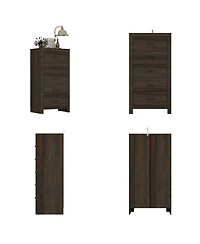Homsee Brown Wood Accent Storage Dresser Organizer With 5 Drawers