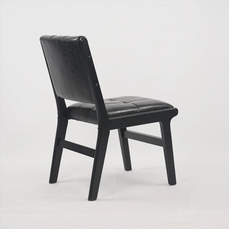 Streamdale Pu Dining Chair Set with Wooden Legs (2)