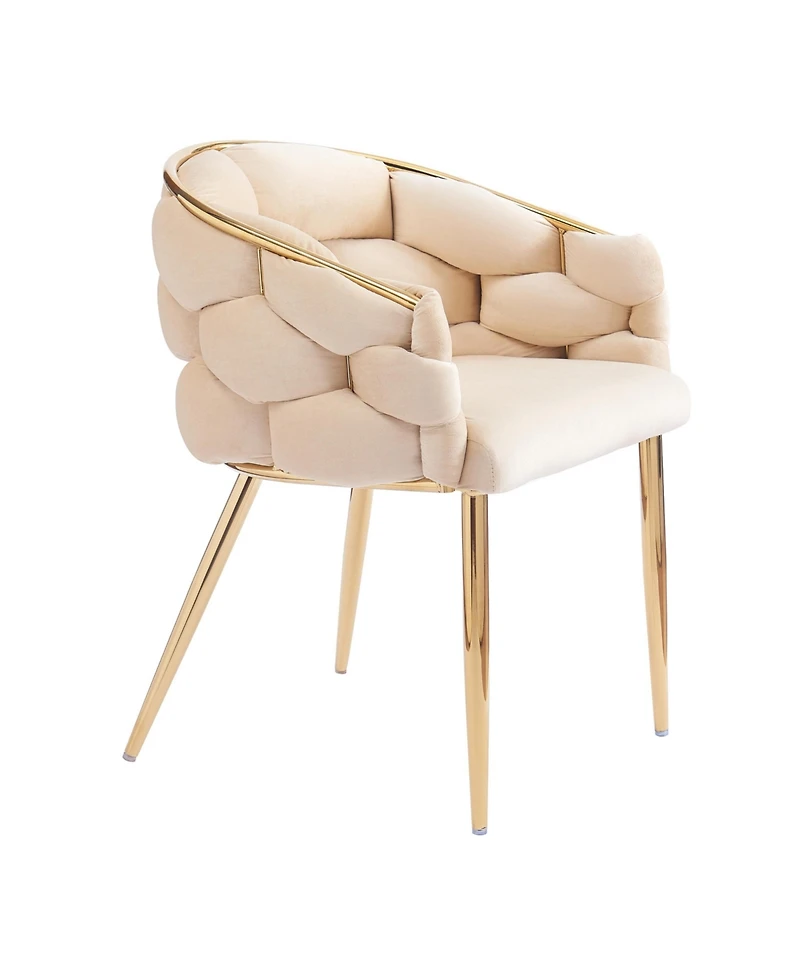 Streamdale Luxurious Accent Chair Duo in Velvet with Gold Accents