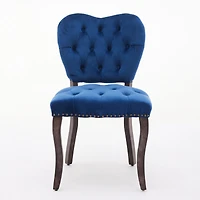 Streamdale French Tufted Fabric Dining Chairs, Set of 2, Blue