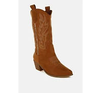 Mae Embroidery Detail Cowboy Boots