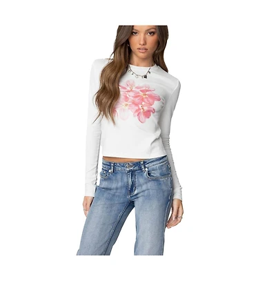 Edikted Womens Blossom Long Sleeve T Shirt