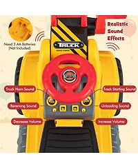 Hongge Kids Ride On Bulldozer Toy Play Truck with Adjustable Bucket Aged 3+ Years Old