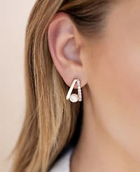 Ettika Pave and Mother of Pearl Drop Earrings
