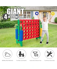 Sugift Jumbo 4-to-Score Giant Game Set with 42 Jumbo Rings and Quick-Release Slider-Green