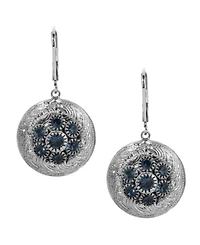 2028 Silver-Tone Crystal Round Drop Earrings