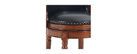 Streamdale Furniture Seat height 26" Cow top Leather Wooden Bar Stools, 360 Degree Swivel Bar Height Chair with Backs for Home Kitchen Counter(bl