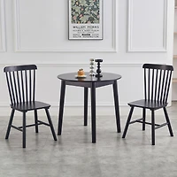 Streamdale 4-Piece Black Dining Chairs, Rubber Wood