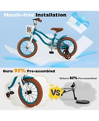 Sugift 12 Inch Kids Bike Adjustable with Removable Basket for 3-4 Years Old-12 inches