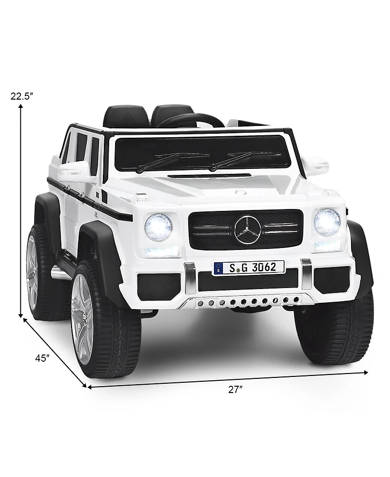 Sugift 12V Licensed Mercedes-Benz Kids Ride On Car-White