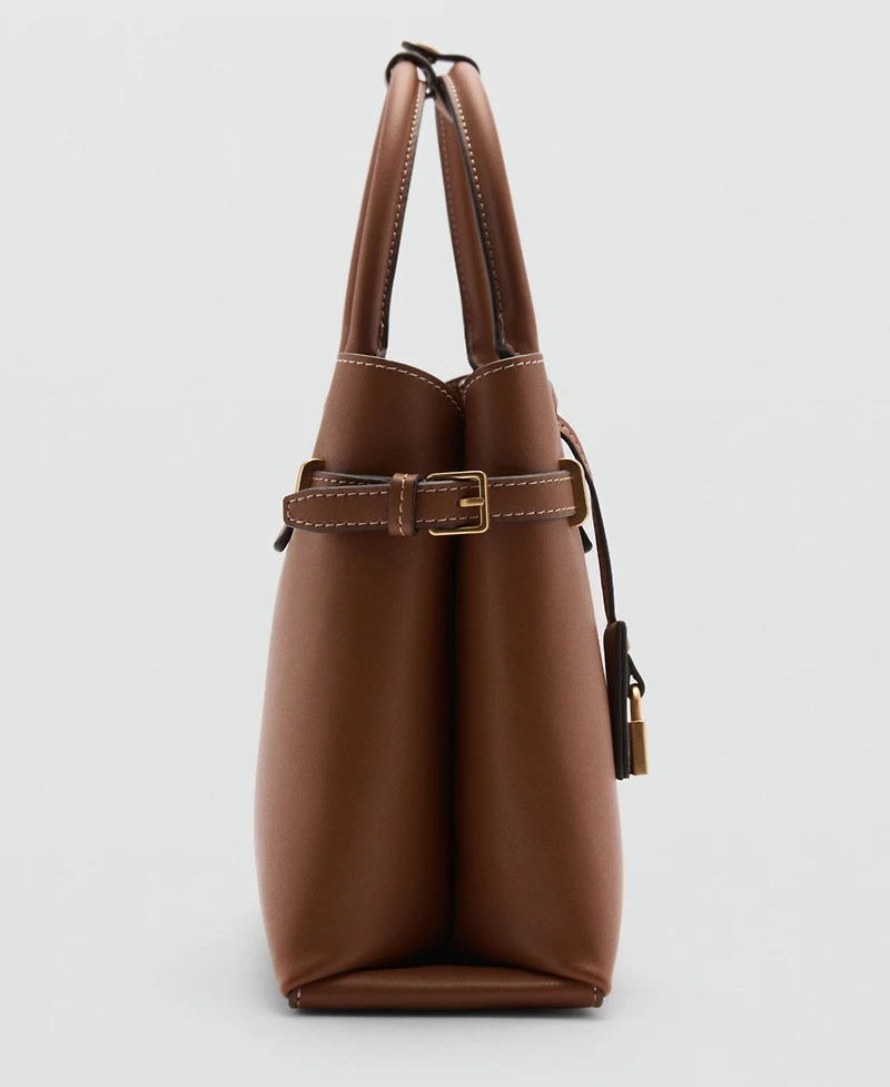 Mango Women's Padlock Detail Shopper Bag
