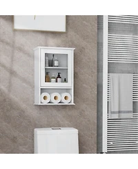 Bathroom Wall Mounted Adjustable Hanging Storage Medicine Cabinet-White