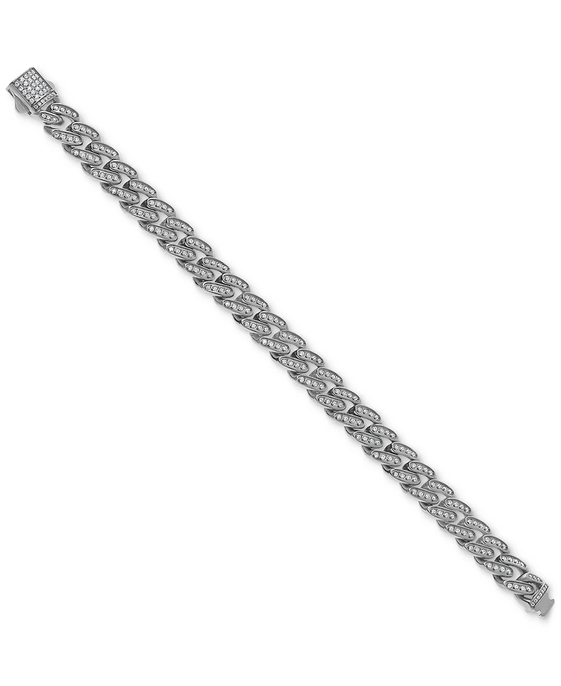Blackjack Men's Miami Cuban Link Cubic Zirconia Bracelet in Gold-Tone Ion-Plated Stainless Steel
