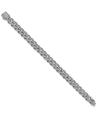Blackjack Men's Miami Cuban Link Cubic Zirconia Bracelet in Gold-Tone Ion-Plated Stainless Steel