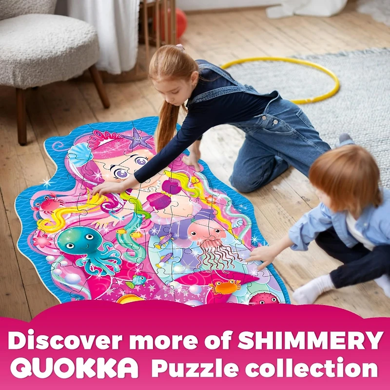 Quokka 2x3 Feet Giant Shaped Glitter Floor Puzzles for Kids Ages 3-5
