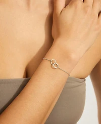 Adornia Silver-Tone Adjustable Cubic Zirconia Pave Rings Bracelet