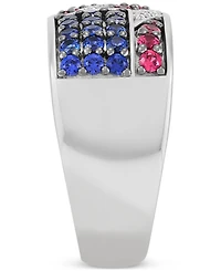 Grown With Love Lab Multi-Gemstone (2 ct. t.w.) Flag Ring Sterling Silver