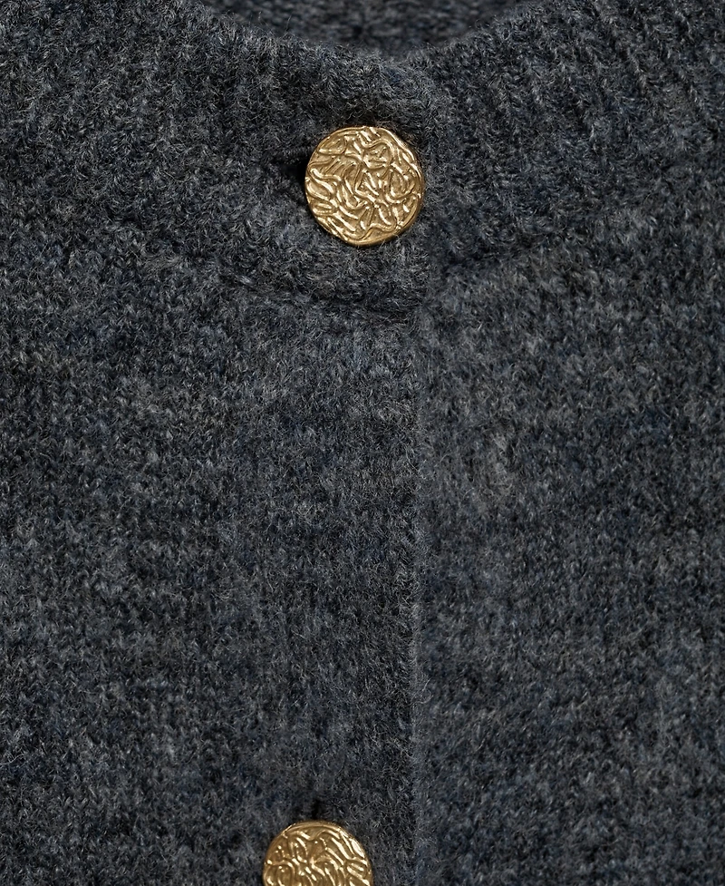 Mango Women's Jewel Button Detail Knitted Cardigan
