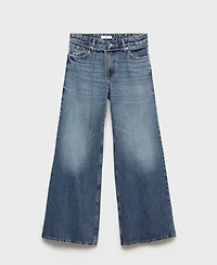 Mango Women's Low Waist Wide Leg Jeans