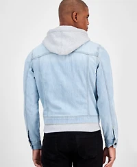 Sun + Stone Men's Phoenix Trucker Hooded Denim Jacket, Created for Macy's