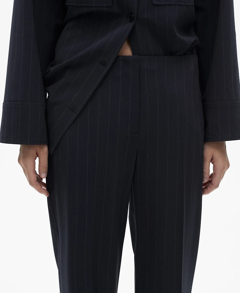 Mango Women's Chalk-Stripe Straight Trousers