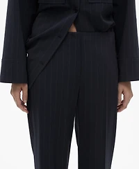 Mango Women's Chalk-Stripe Straight Trousers