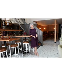 Alex Evenings Sequined Lace Contrast Dress