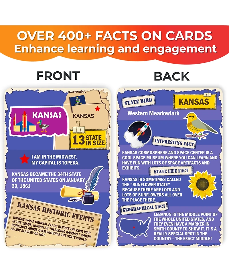 Quokka 70 Pcs Jigsaw Puzzles for Kids Ages 4-6 - 400+ Facts on 50 Flashcards